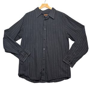 Men's Black Pinstripe BKE Button Down Shirt Size XL